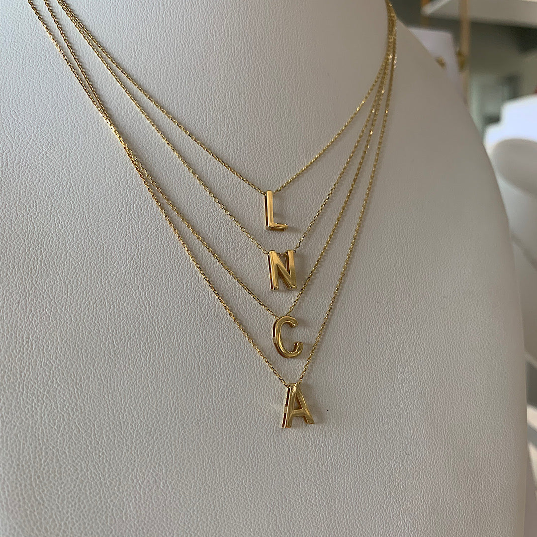 Initial Necklace 14K