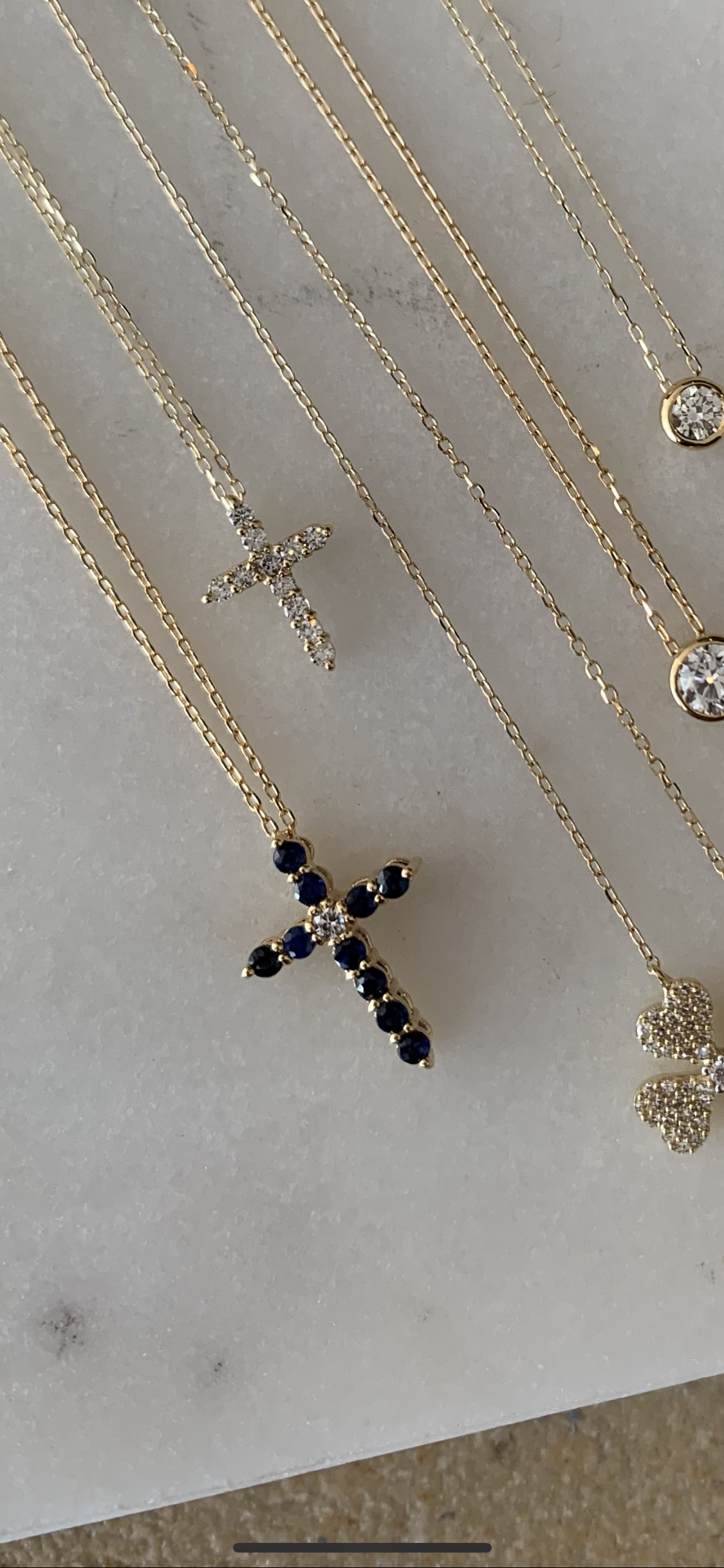 Sapphire Diamond Cross Necklace